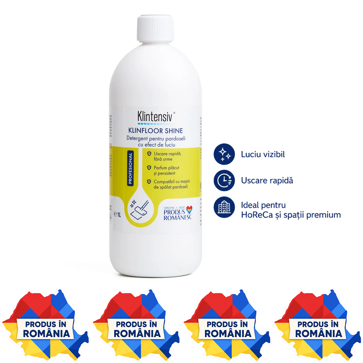 Klintensiv KLINFLOOR SHINE detergent concentrat pentru pardoseli lucioase 1 L și 5 L