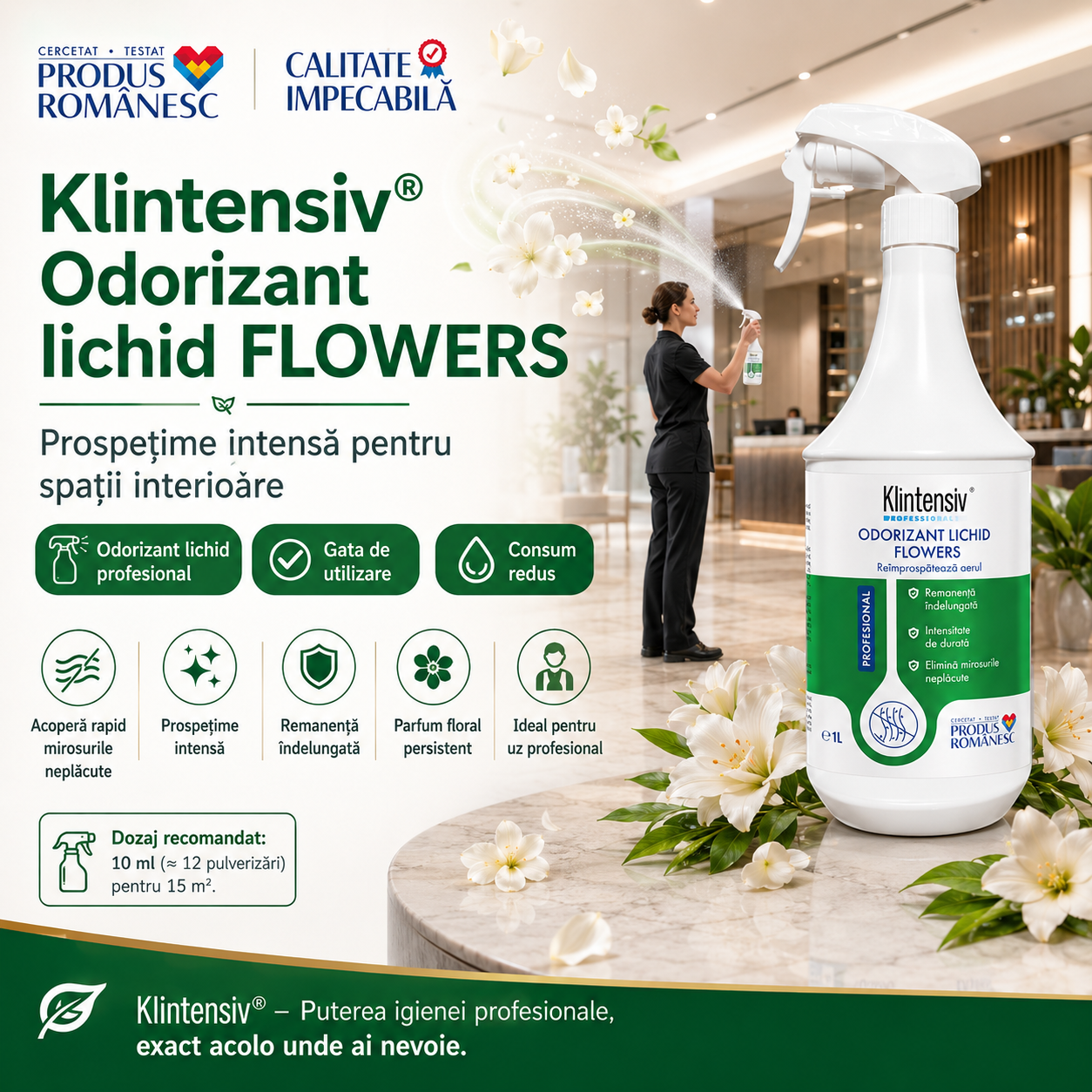 Odorizant Klintensiv Flowers prospețime intensă pentru interior