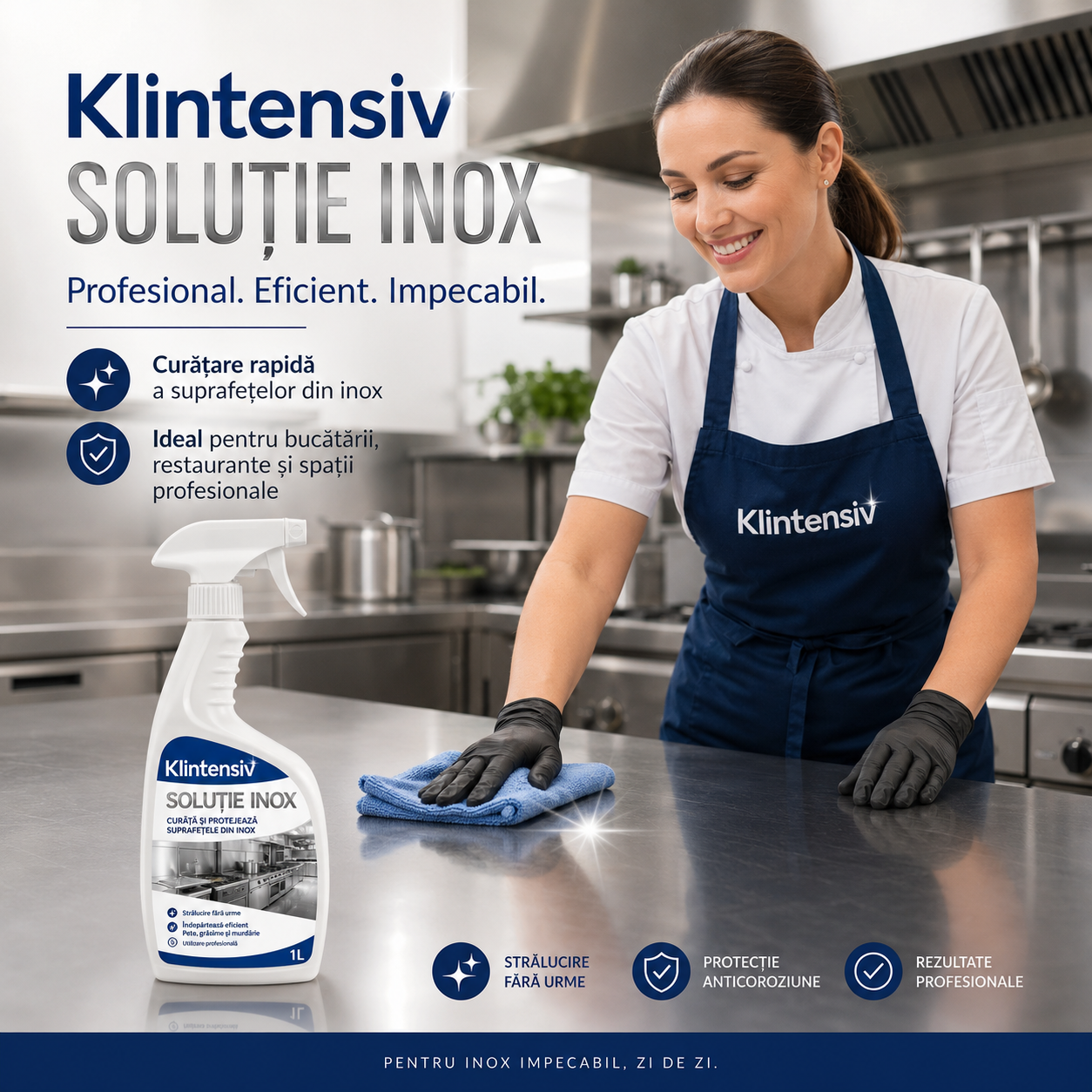 Soluție inox Klintensiv pentru degresare rapidă și luciu de oglindă
