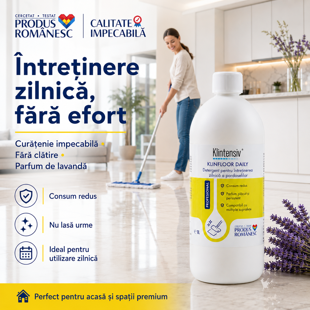 Klintensiv KLINFLOOR DAILY pentru gresie granit marmură parchet laminat vinil linoleum și porțelan