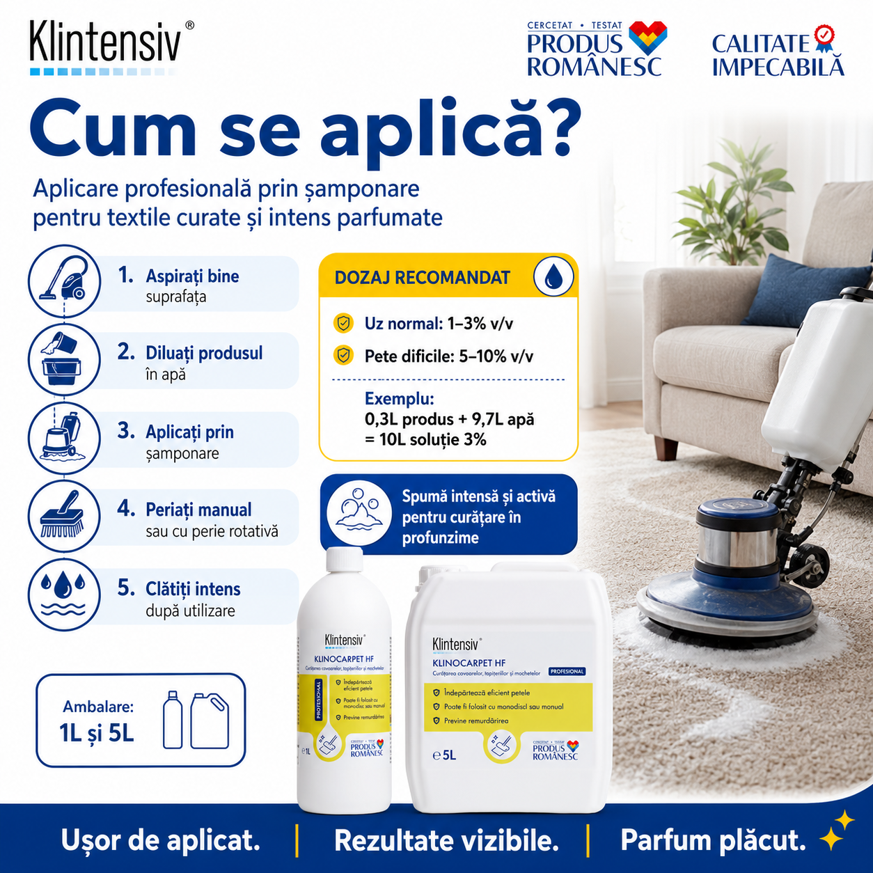 Klintensiv KLINOCARPET HF pentru mochete covoare tapițerii hoteluri birouri și restaurante