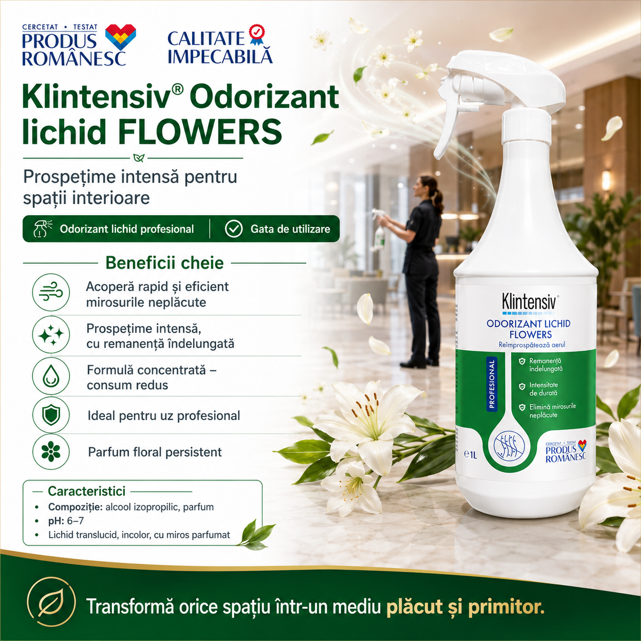Klintensiv Flowers pentru locuințe birouri hoteluri restaurante vestiare și săli de conferință