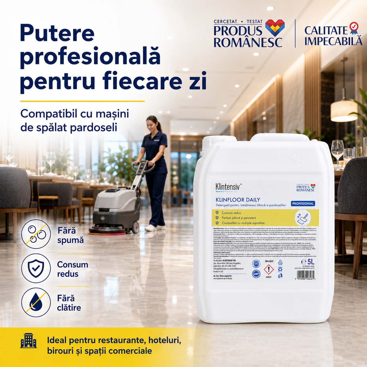 Klintensiv KLINFLOOR DAILY pentru spații comerciale rezidențiale industriale și profesionale