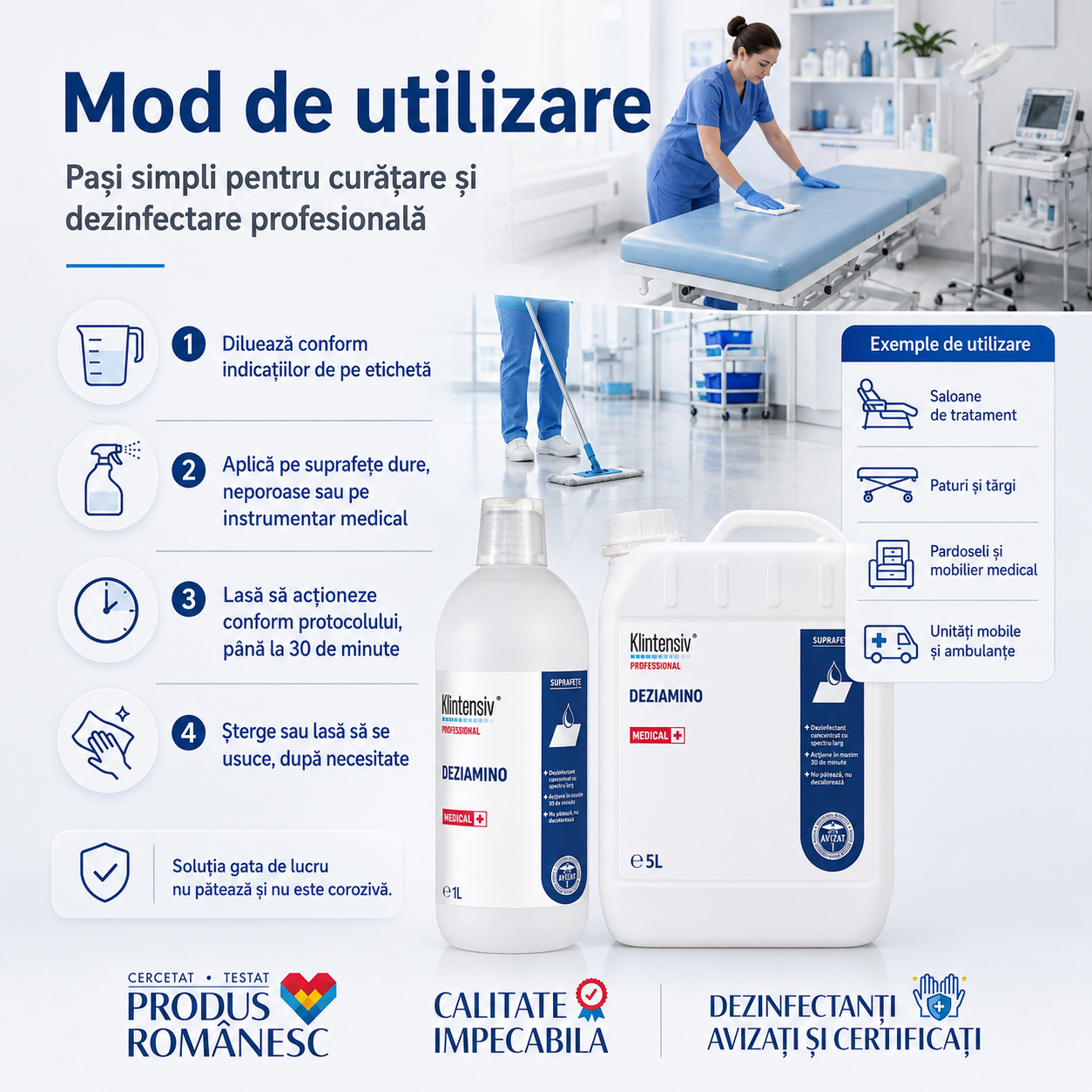 Caracteristici Deziamino lichid verde deschis pH 10,7-11,1 solubil în apă