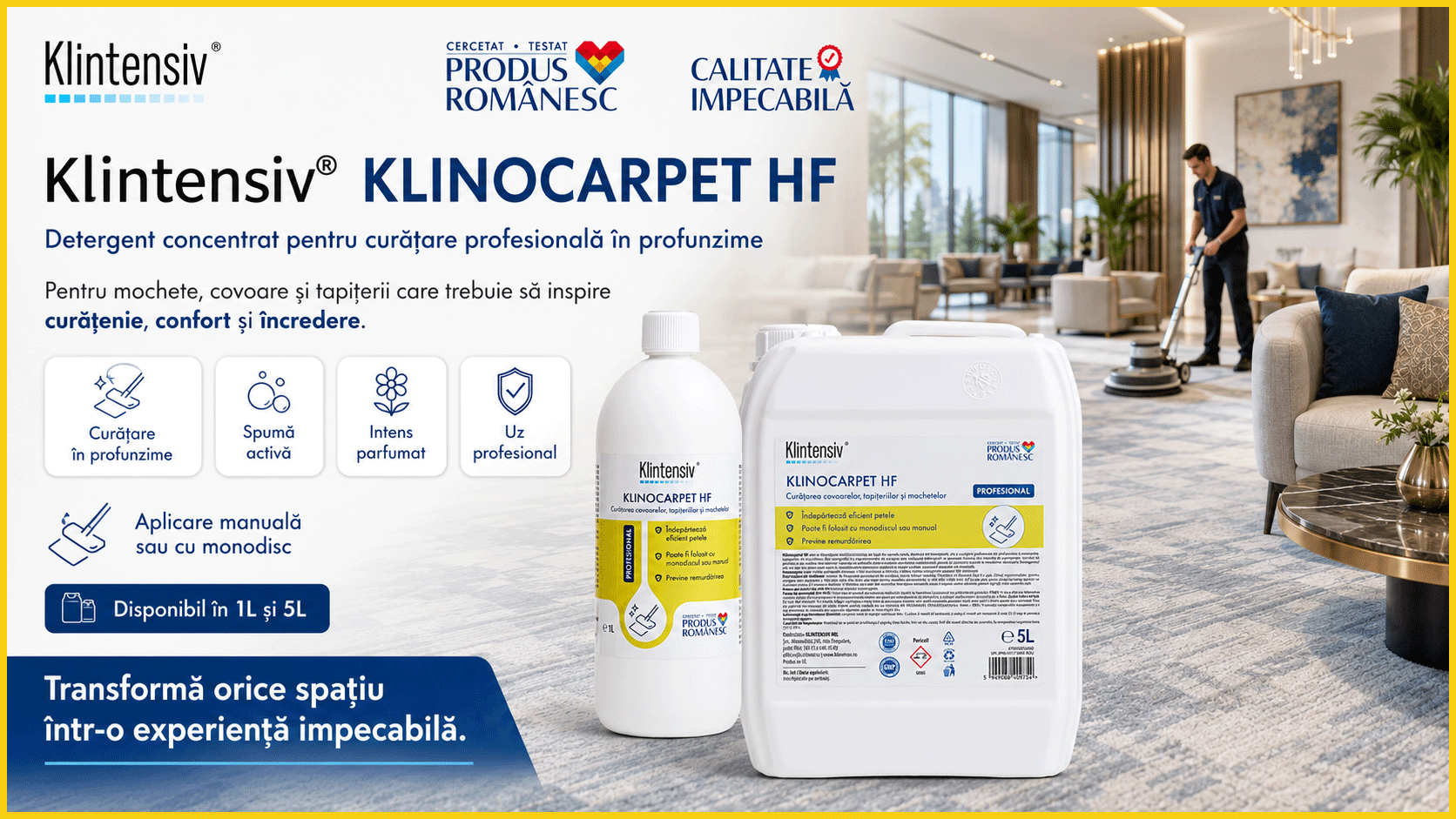 Banner Klintensiv KLINOCARPET HF detergent concentrat pentru covoare mochete și tapițerii