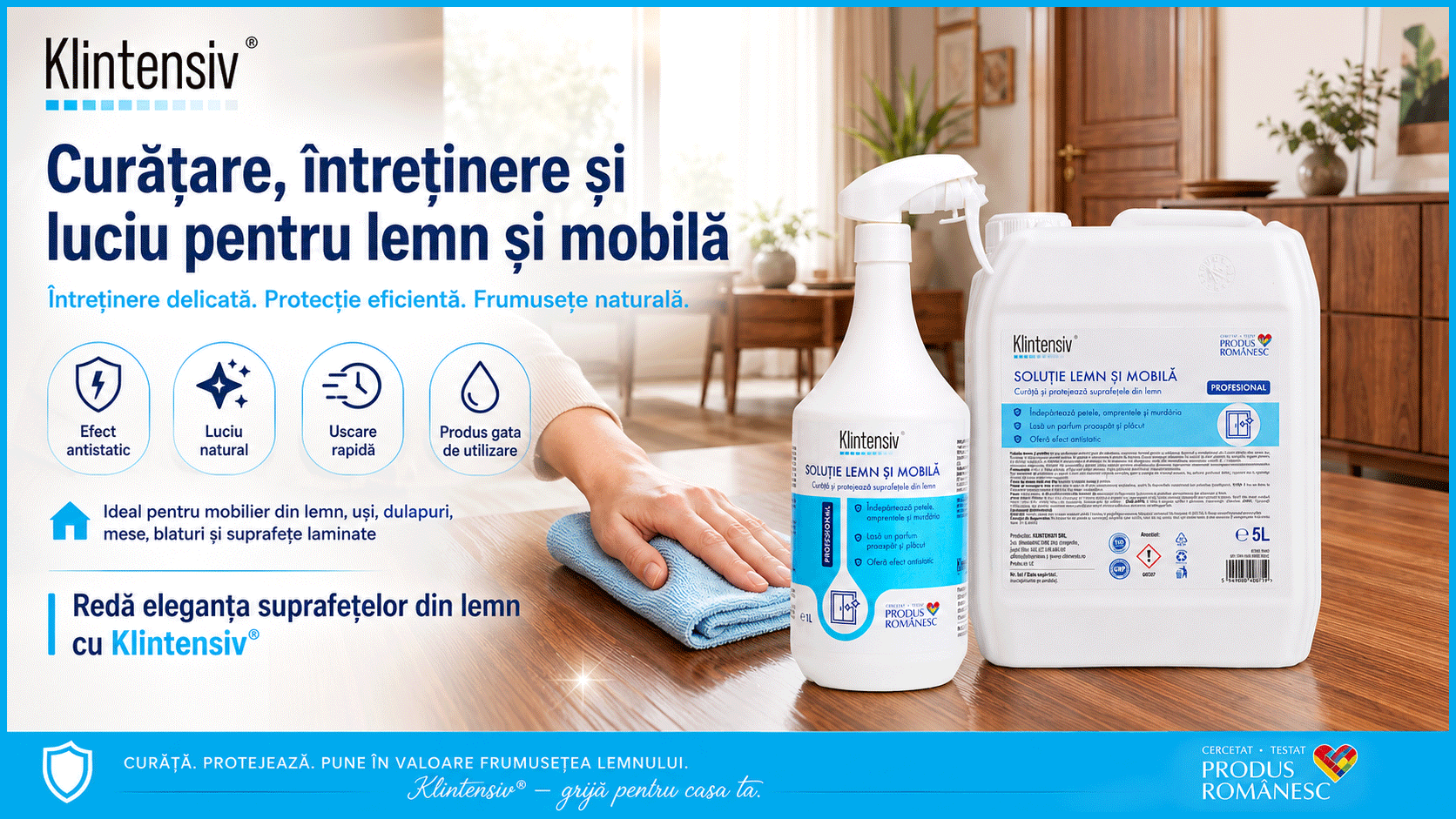 Klintensiv soluție profesională pentru lemn și mobilă