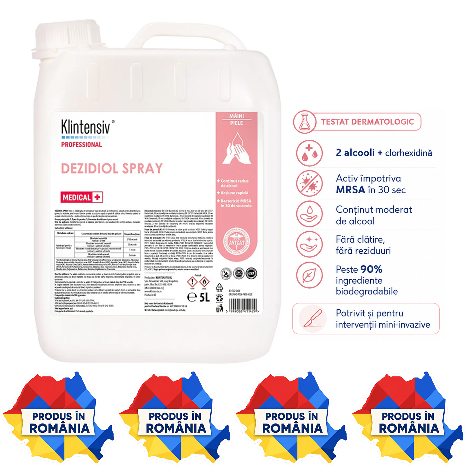 Dezidiol Spray dezinfectant mâini și piele 1 L și 5 L