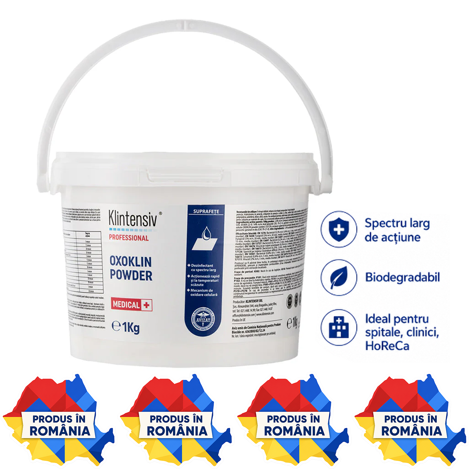 Oxoklin Powder dezinfectant pulbere profesional pentru spitale clinici și instrumentar