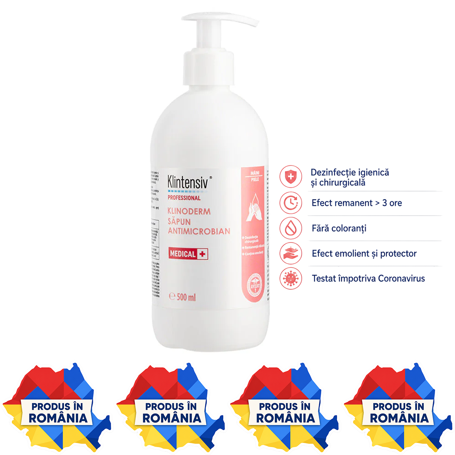 Klinoderm săpun dezinfectant Klintensiv 500 ml 1 L și 5 L