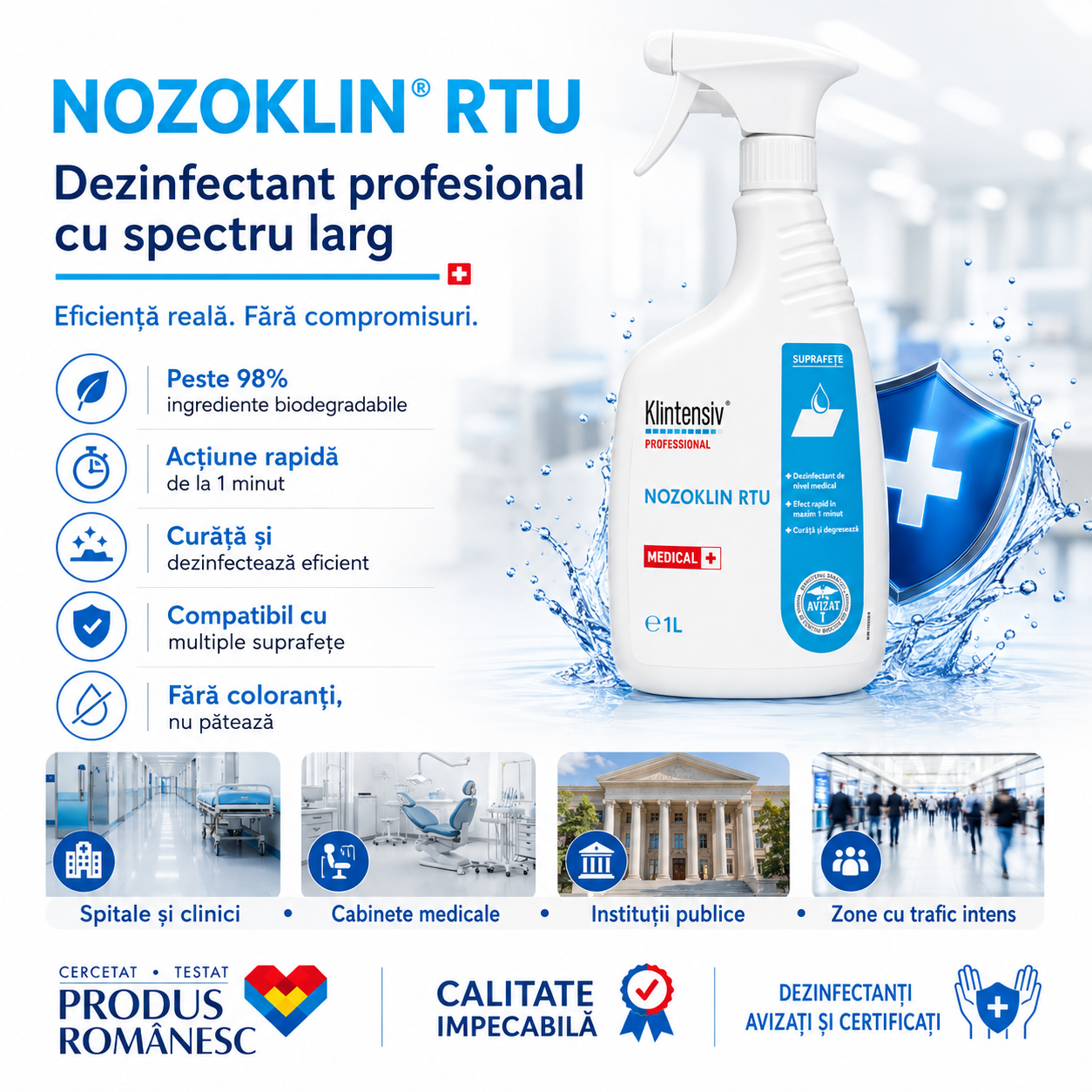 Nozoklin RTU pentru spitale clinici cabinete medicale și instituții publice