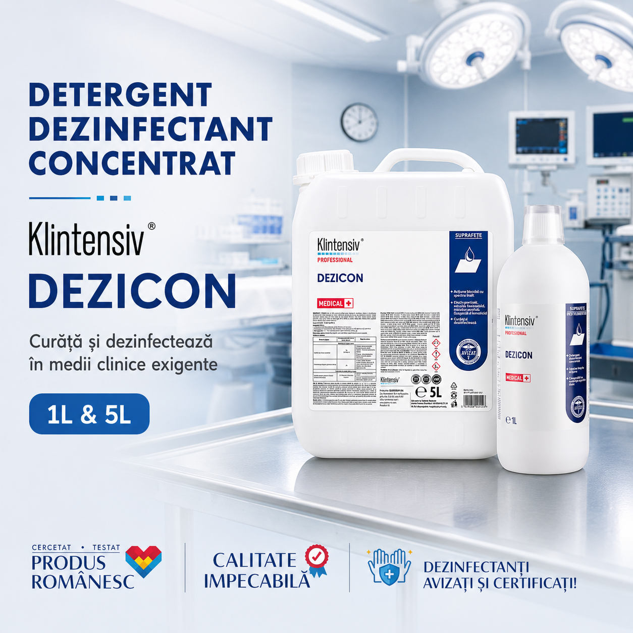Klintensiv Dezicon soluție 2% pentru spitale clinici UPU centre de triaj și laboratoare