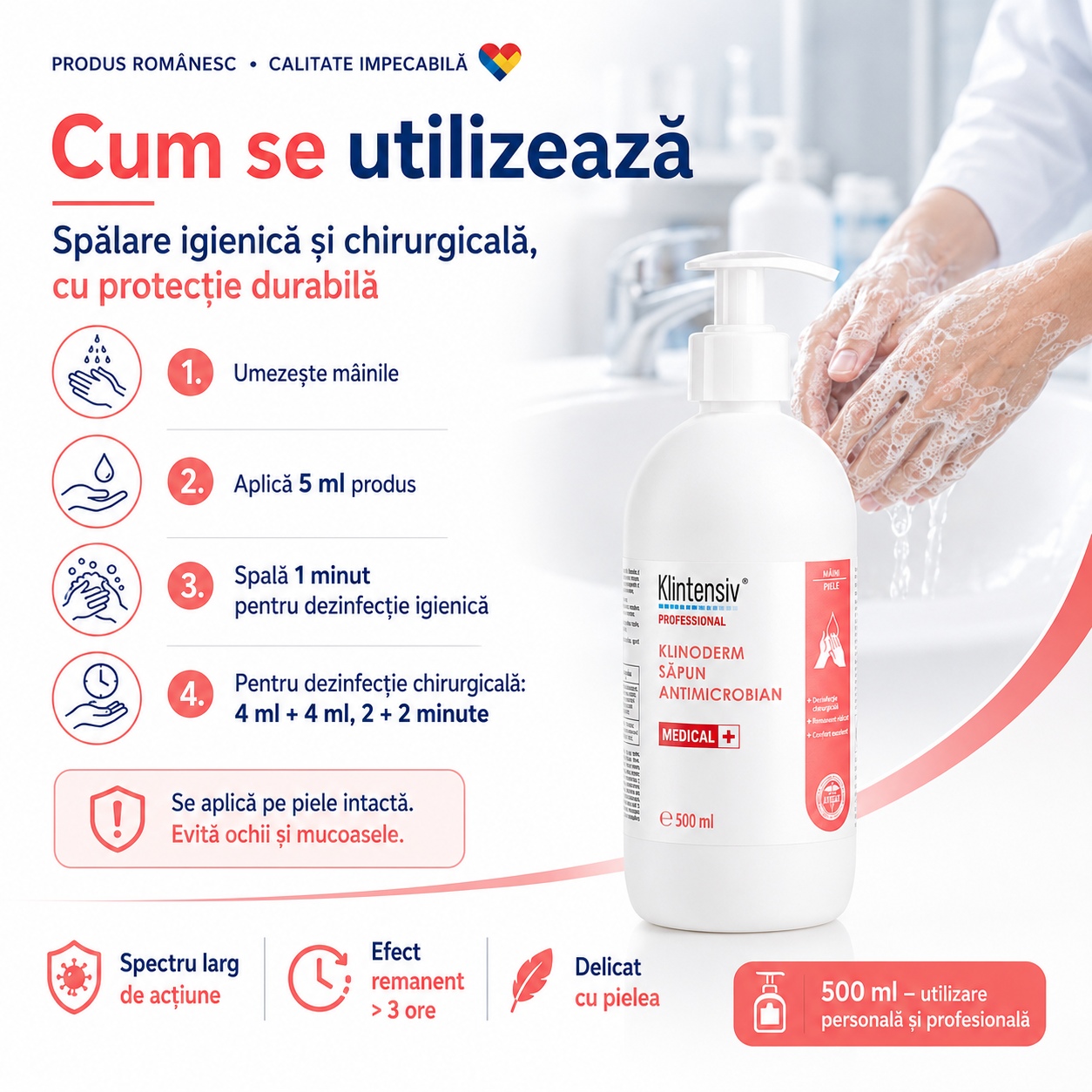 Caracteristici Klinoderm lichid vâscos galben pal pH 4 Bifenil-2-ol 2-Fenoxietanol