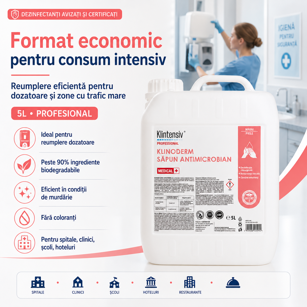 Instrucțiuni utilizare Klinoderm 5 ml 1 minut 4 ml plus 4 ml 2 plus 2 minute