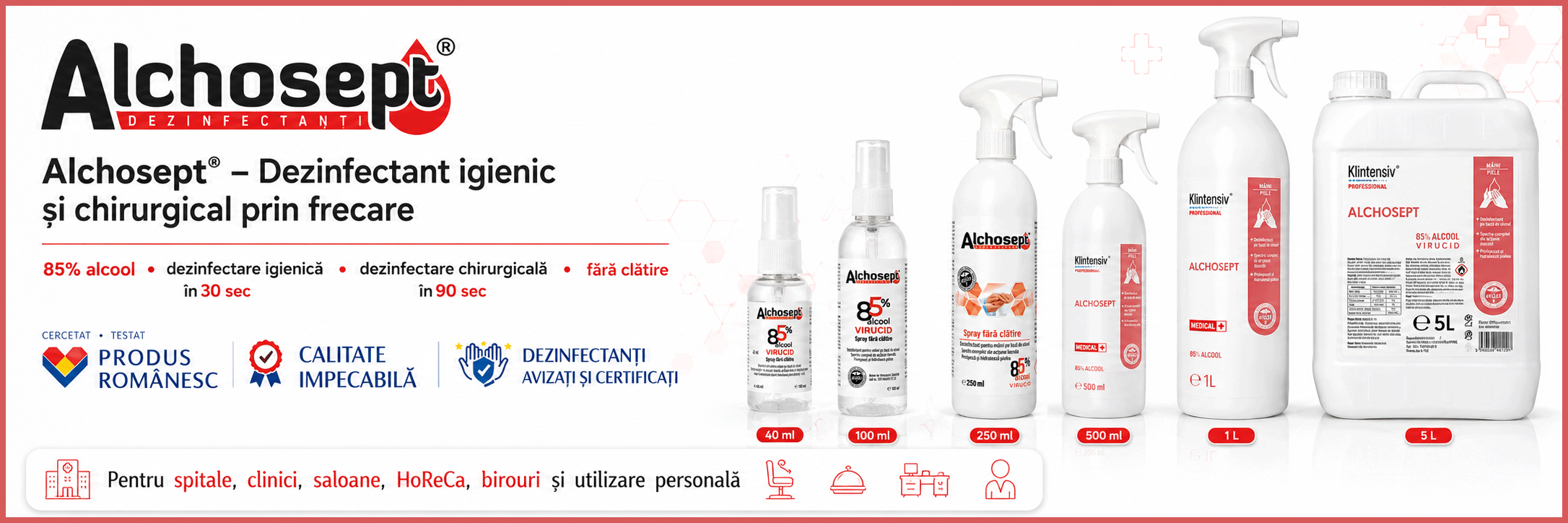 Alchosept dezinfectant igienic și chirurgical prin frecare pentru m&acirc;ini și piele