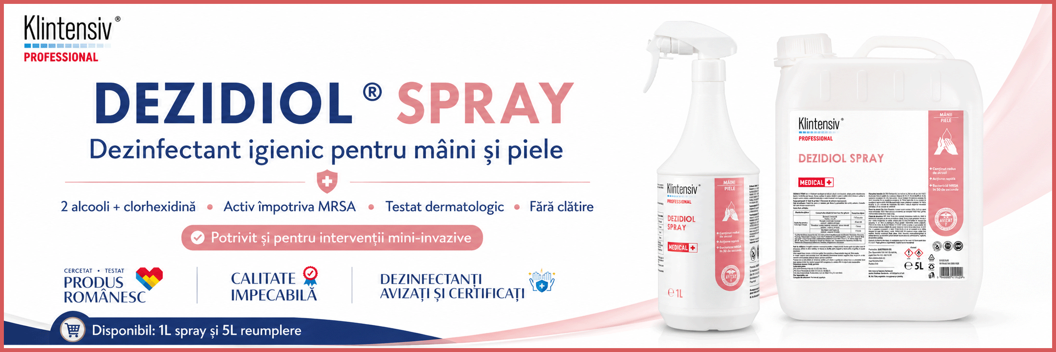 Dezidiol Spray dezinfectant igienic pentru mâini și piele cu 2 alcooli și clorhexidină