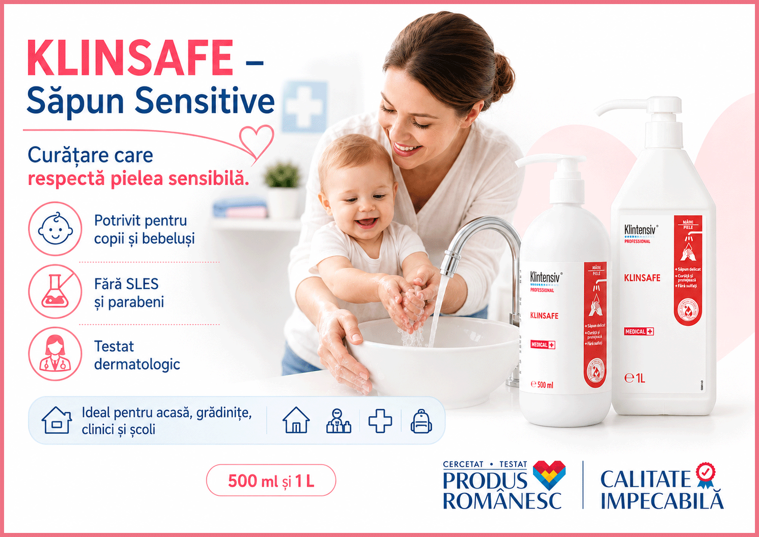 Klintensiv KlinSafe săpun lichid pentru piele sensibilă testat dermatologic