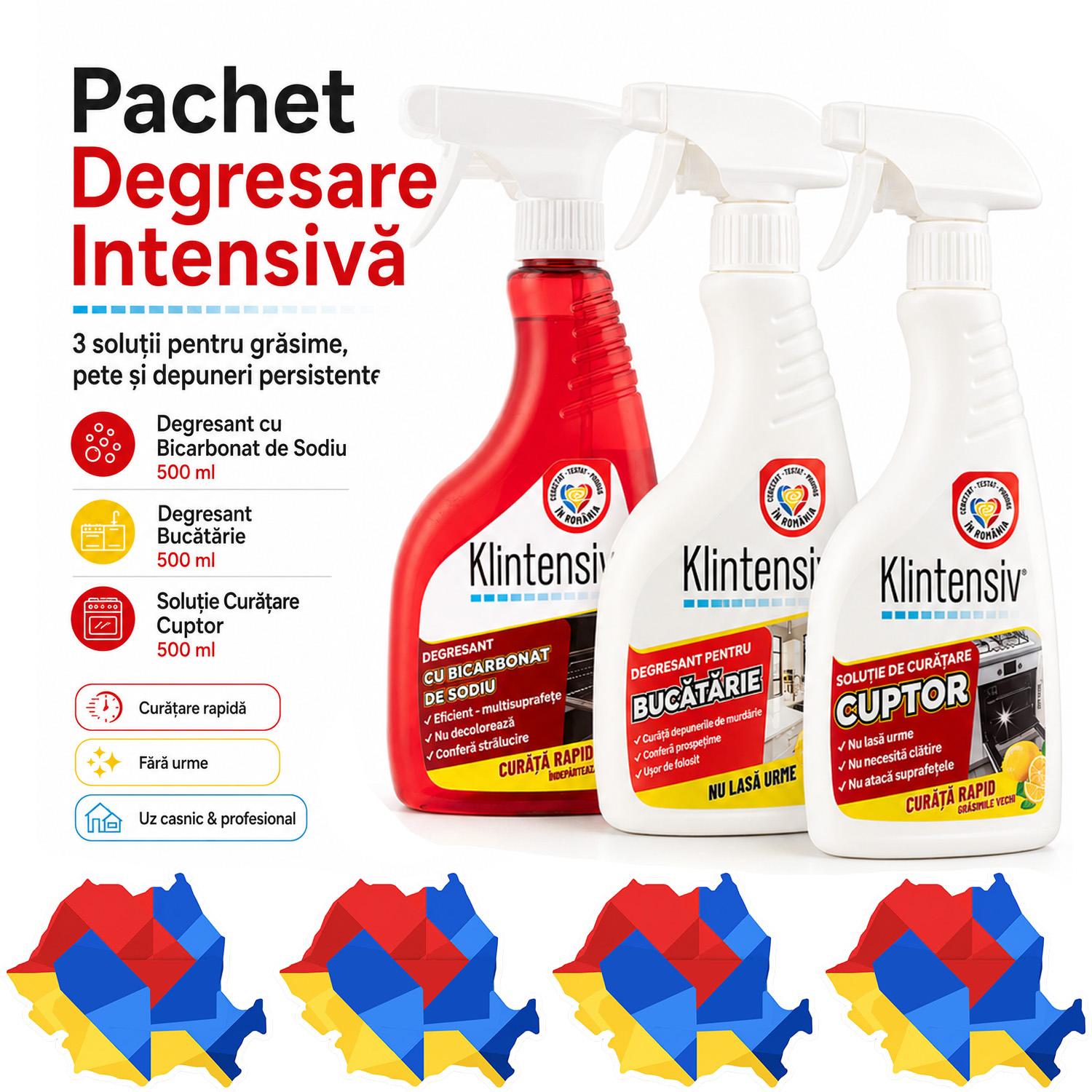 Pachet Degresare Intensiva Klintensiv, 3 produse de 500 ml