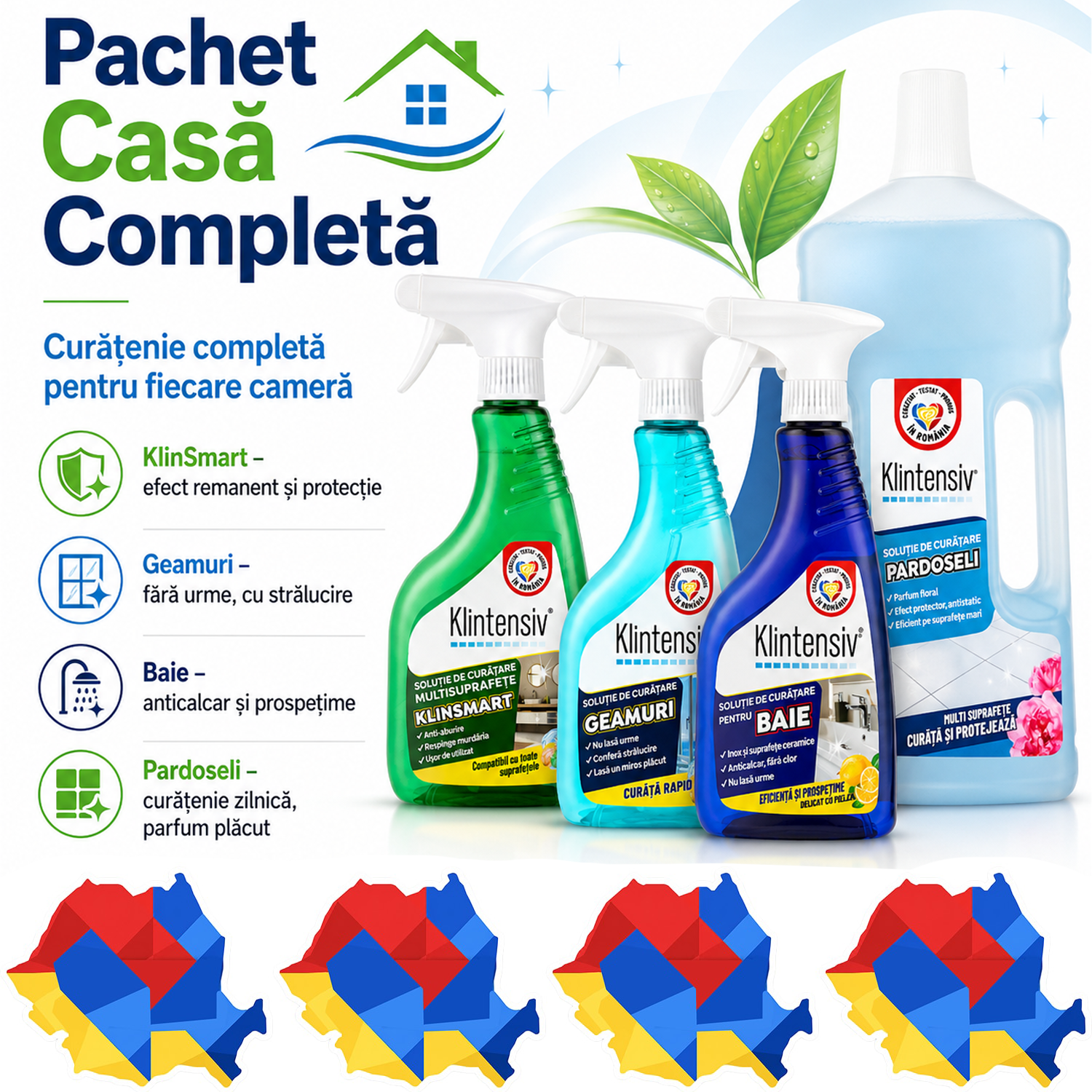 Pachet Casa Completa KlinSmart Klintensiv, 4 produse de curatare