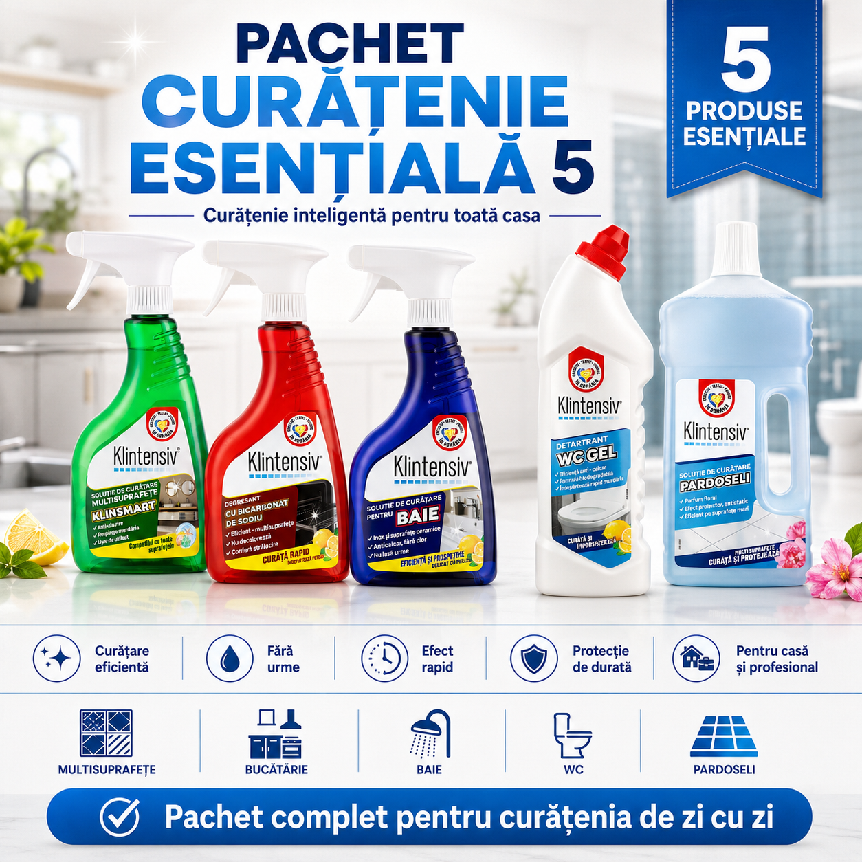 KlinSmart solutie cu efect remanent si pelicula protectoare 500 ml