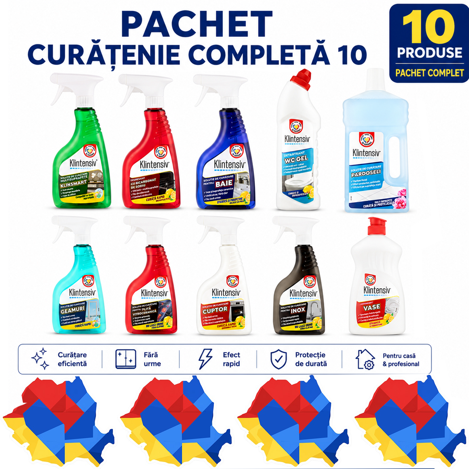 Klintensiv HOME 10 Casa Completa pachet cu 10 produse de curatenie