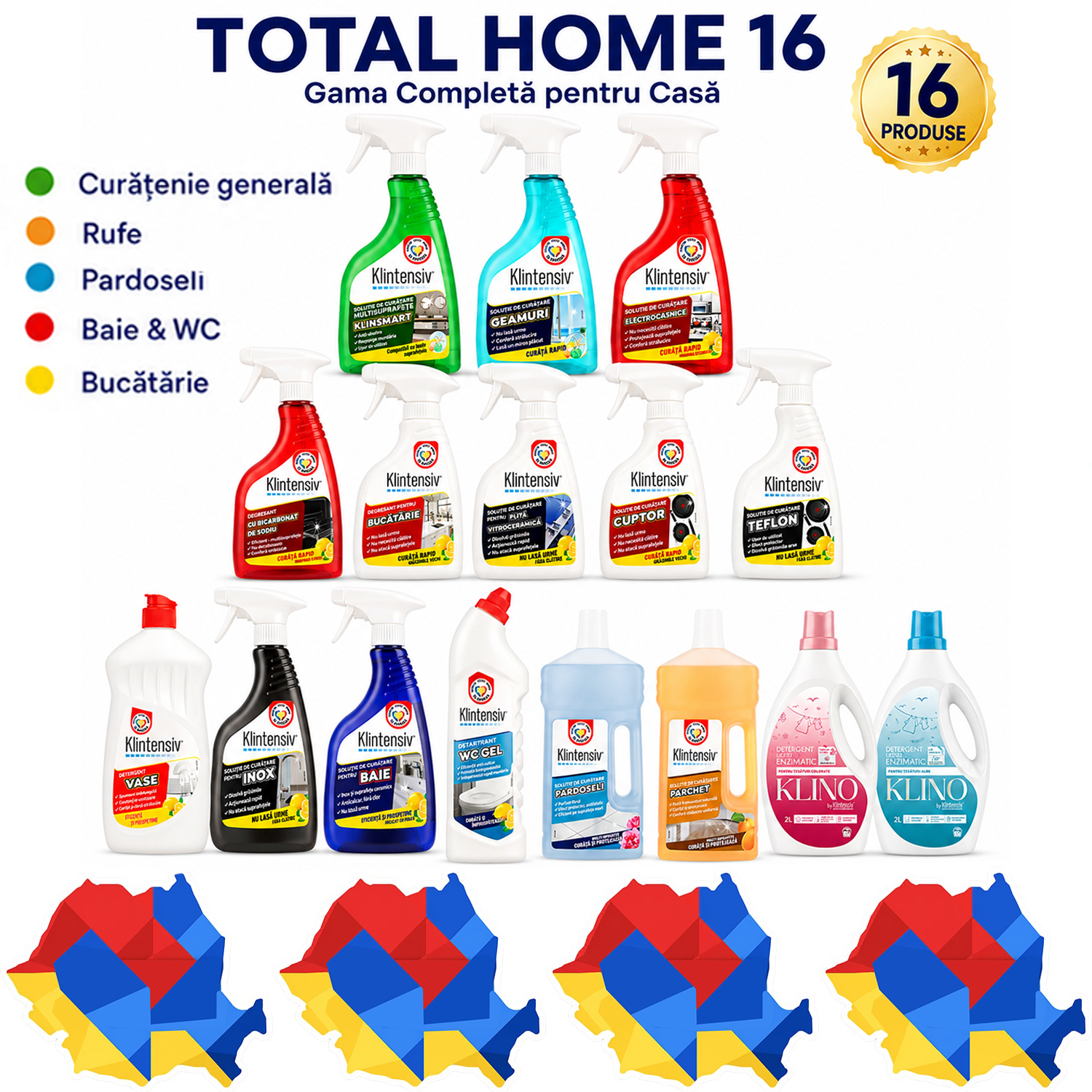 TOTAL HOME 16 pachet complet cu 16 produse Klintensiv KLINO KlinSmart