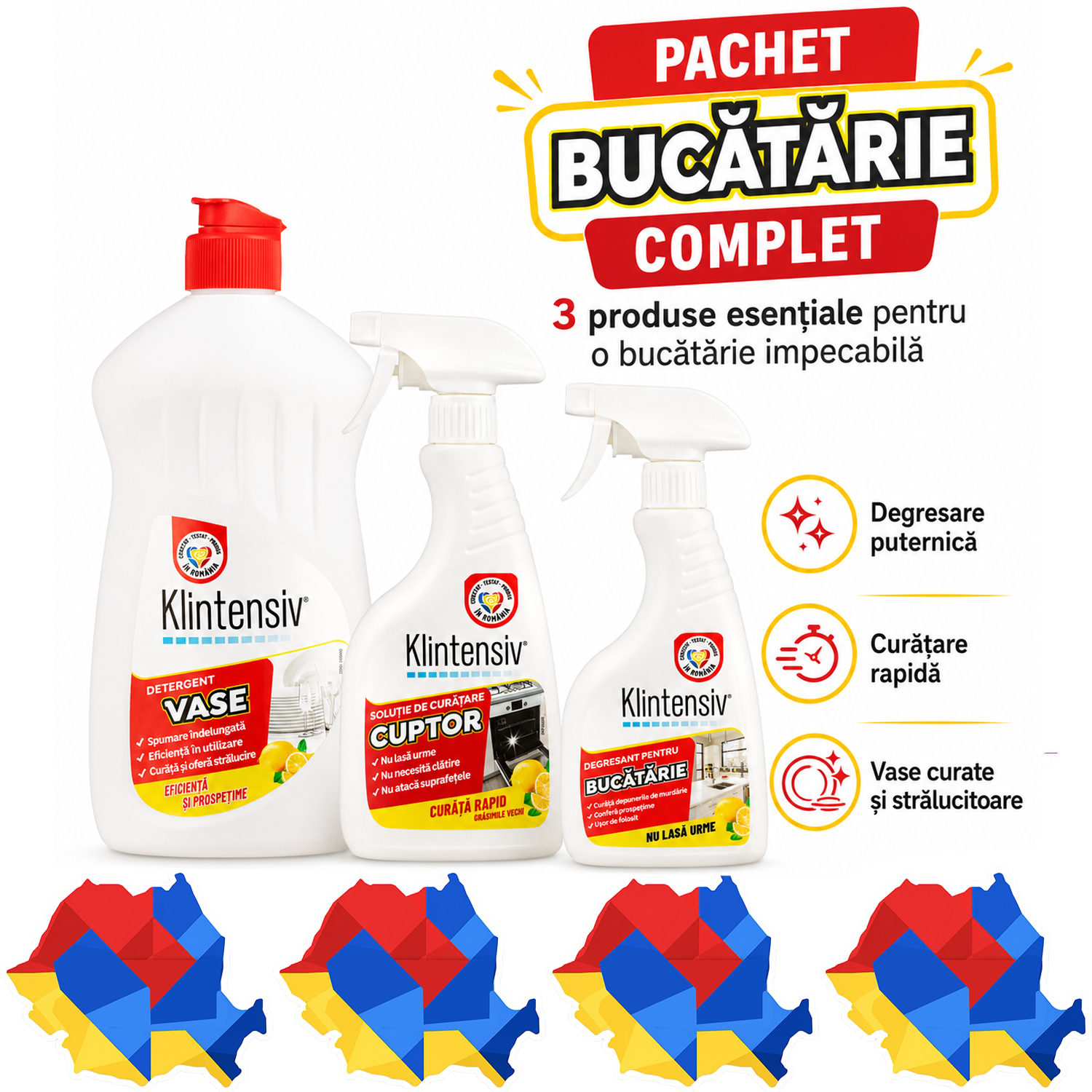 Pachet Bucatarie Complet Klintensiv, 3 produse de 500 ml