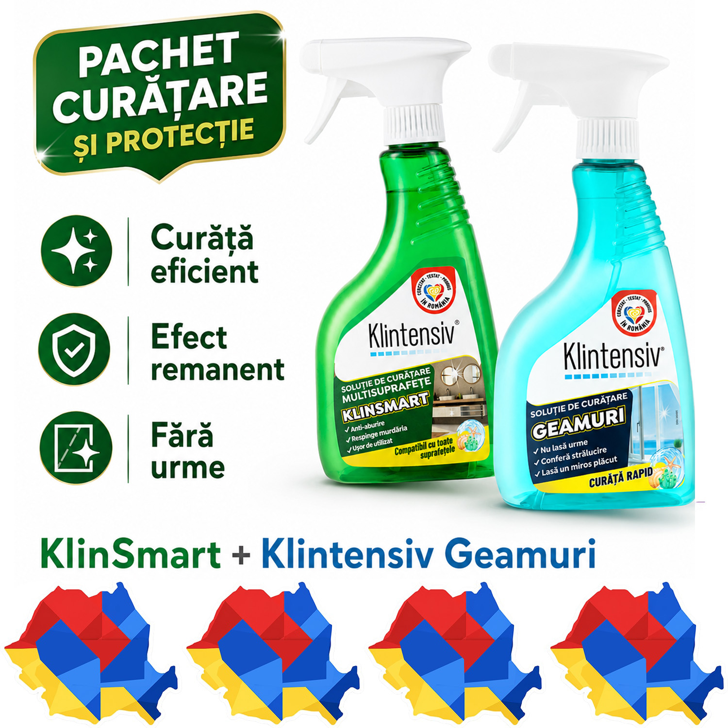 Pachet Curatare si Protectie KlinSmart Klintensiv, 2 x 500 ml
