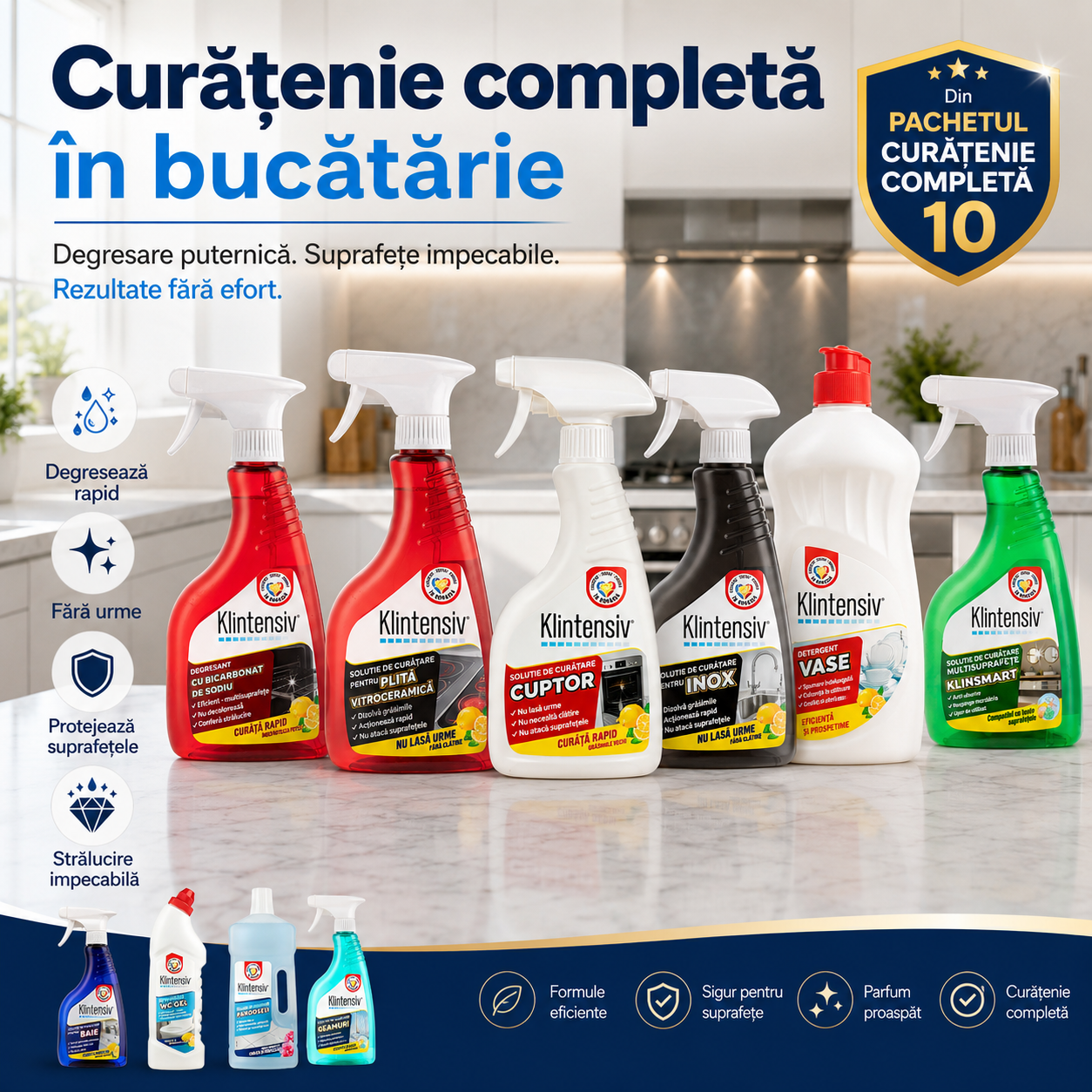 KlinSmart si solutii Klintensiv pentru curatenia completa a casei