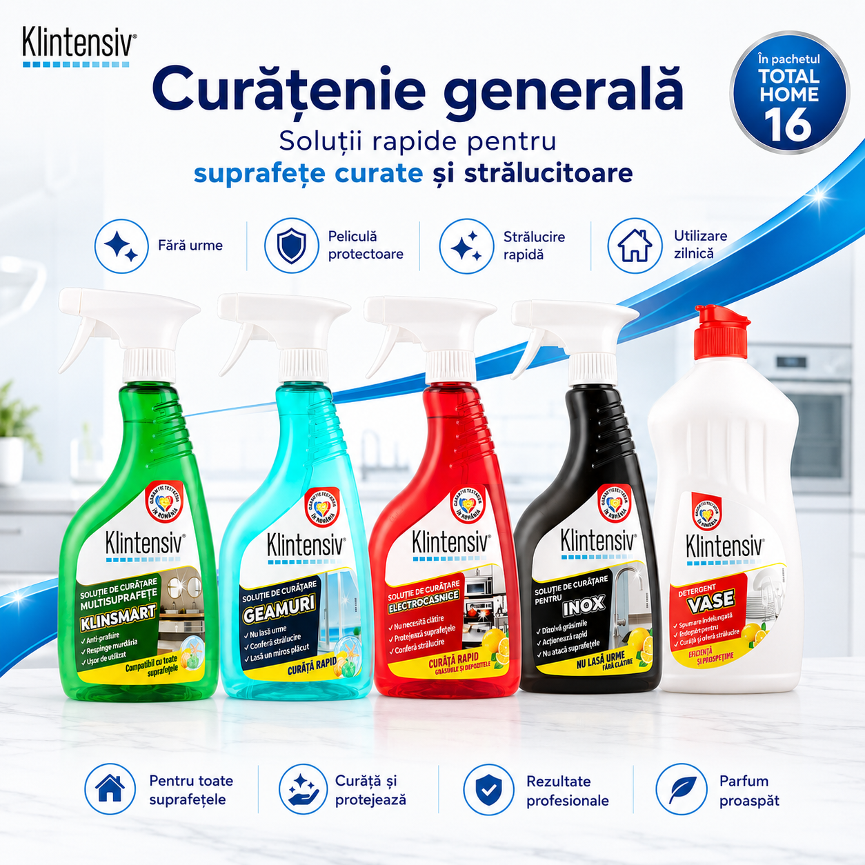 Produse curatenie generala KlinSmart geamuri si electrocasnice Klintensiv