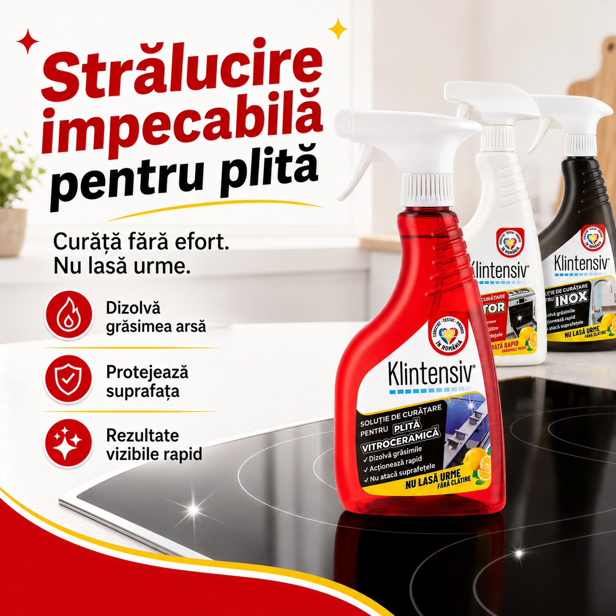 Curatare plita vitroceramica si inductie Klintensiv