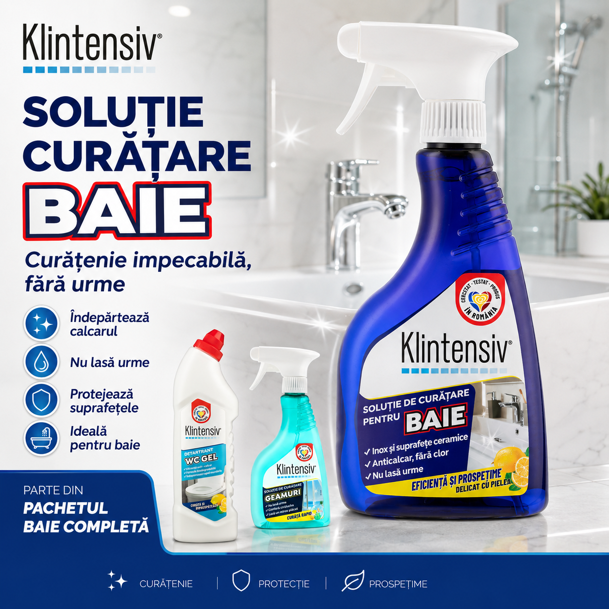 Curatare baie si protectie impotriva calcarului Klintensiv