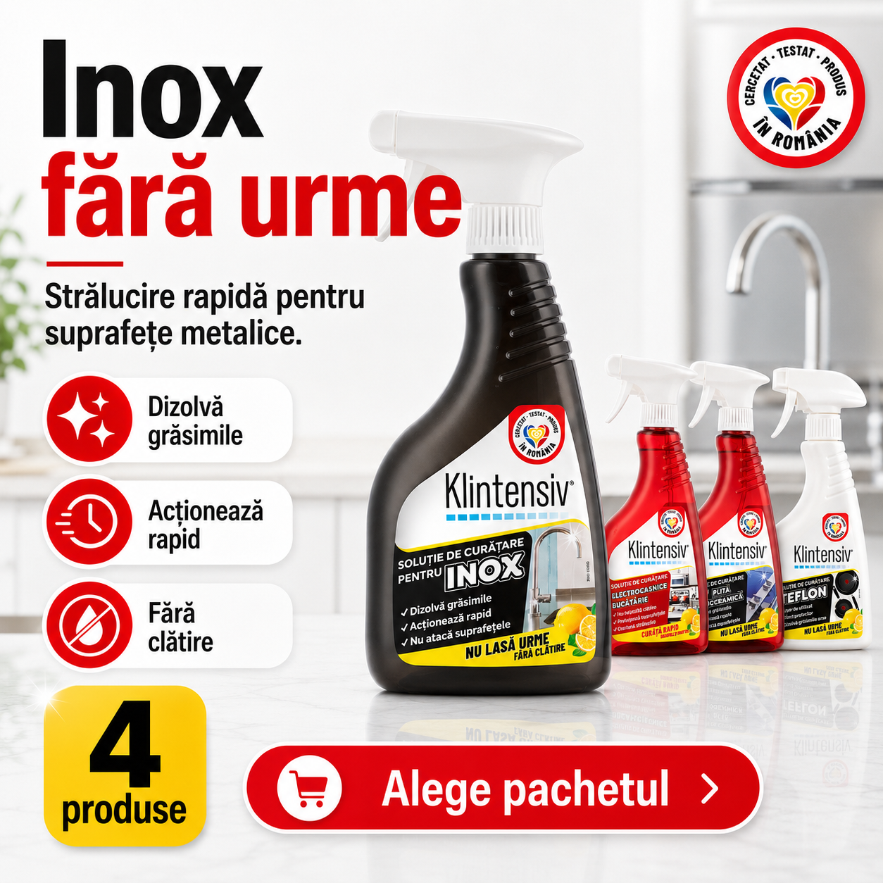 Solutie Curatare Inox Klintensiv 500 ml