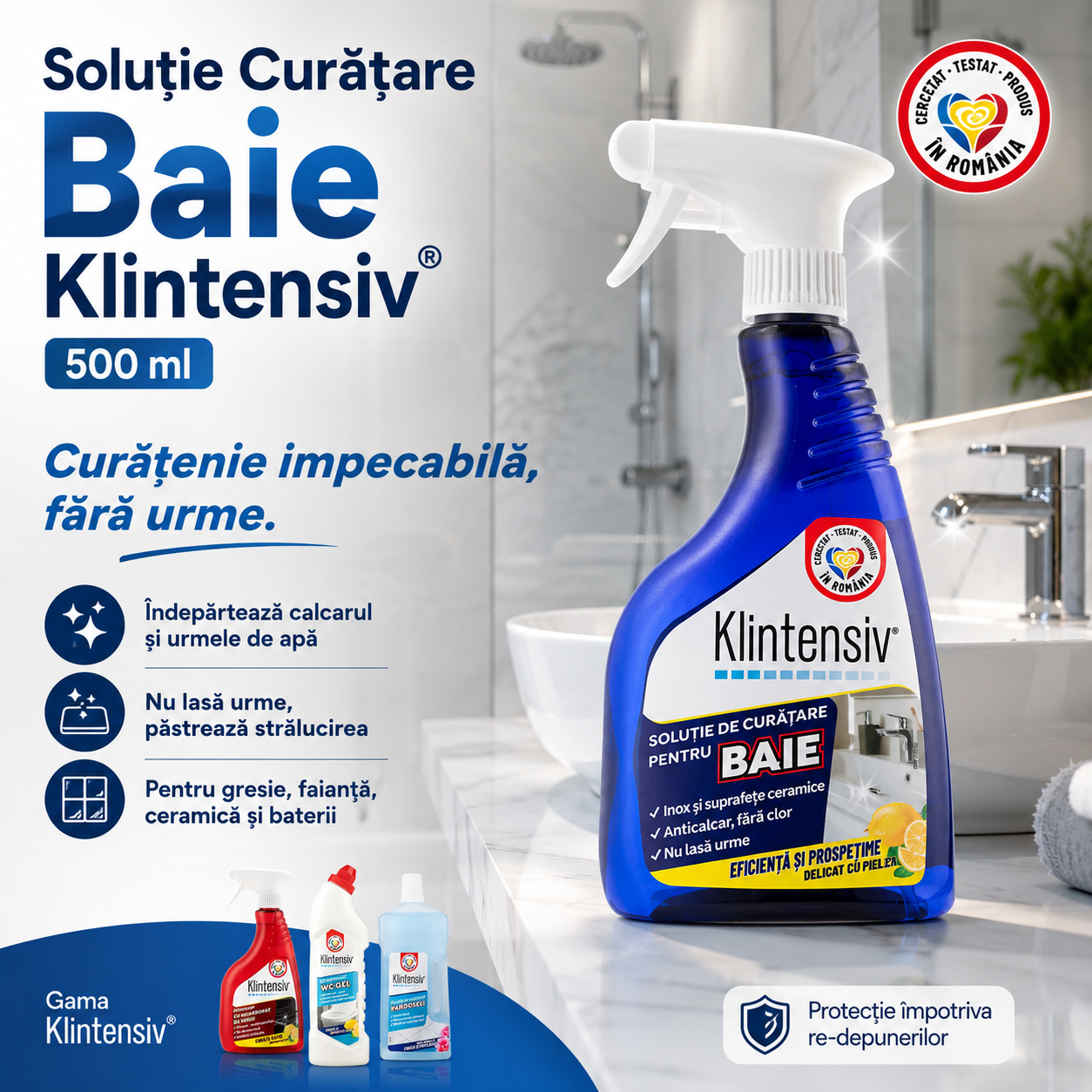 Solutie Curatare Baie Klintensiv cu actiune anticalcar