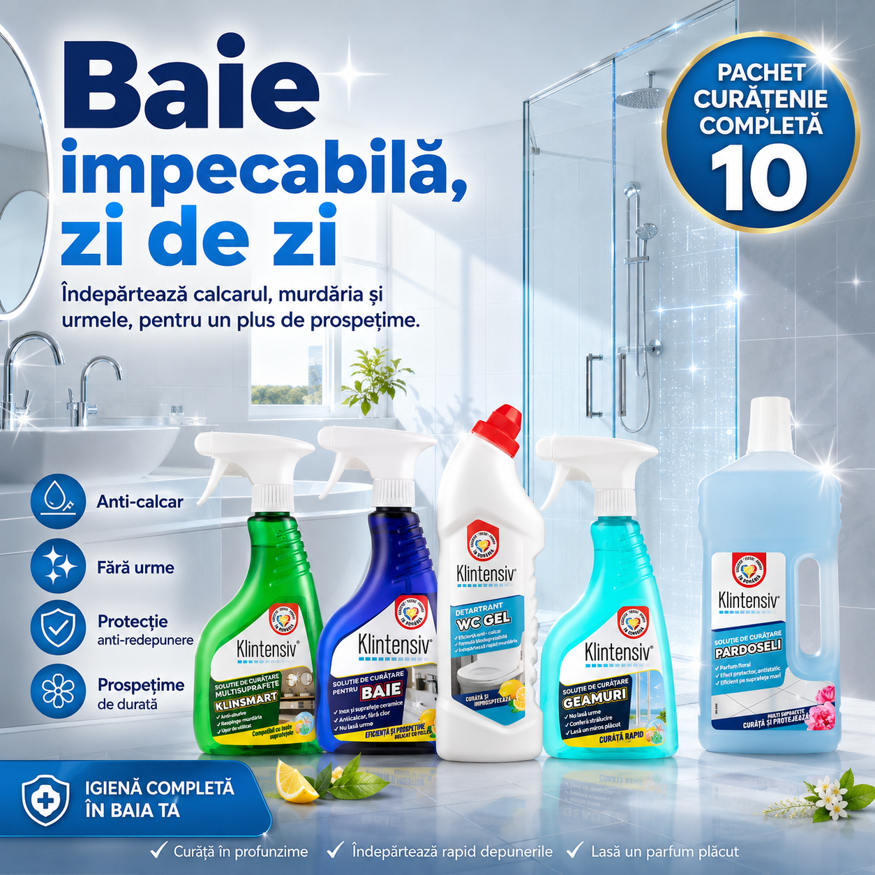Solutii profesionale Klintensiv pentru baie WC si pardoseli