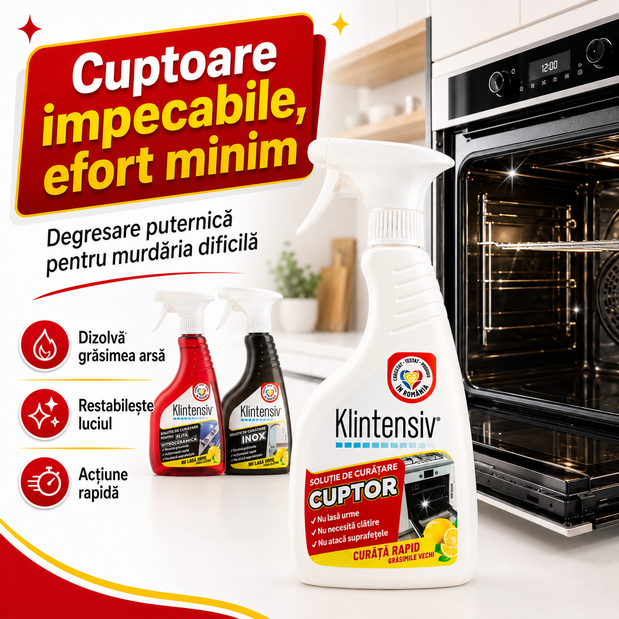 Solutie Curatare Cuptor Klintensiv 500 ml pentru grasime arsa