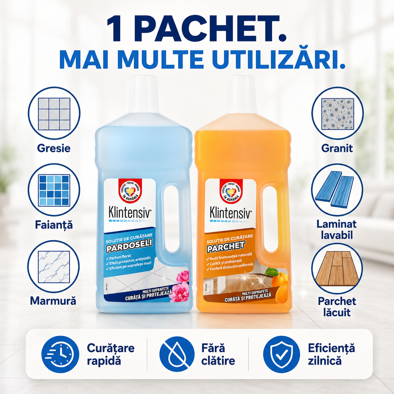 Dozare detergent concentrat pentru pardoseli Klintensiv