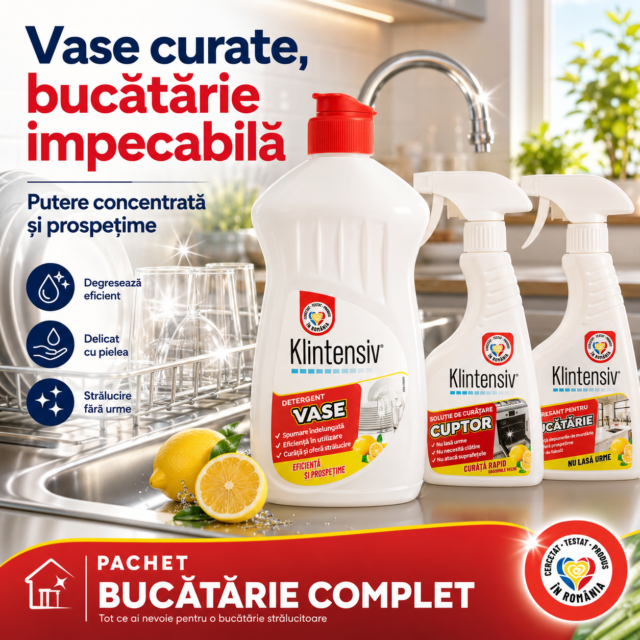 Pachet complet pentru degresare cuptor si spalarea vaselor Klintensiv