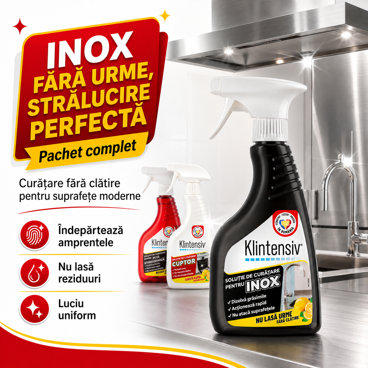 Curatare inox fara clatire si fara urme Klintensiv