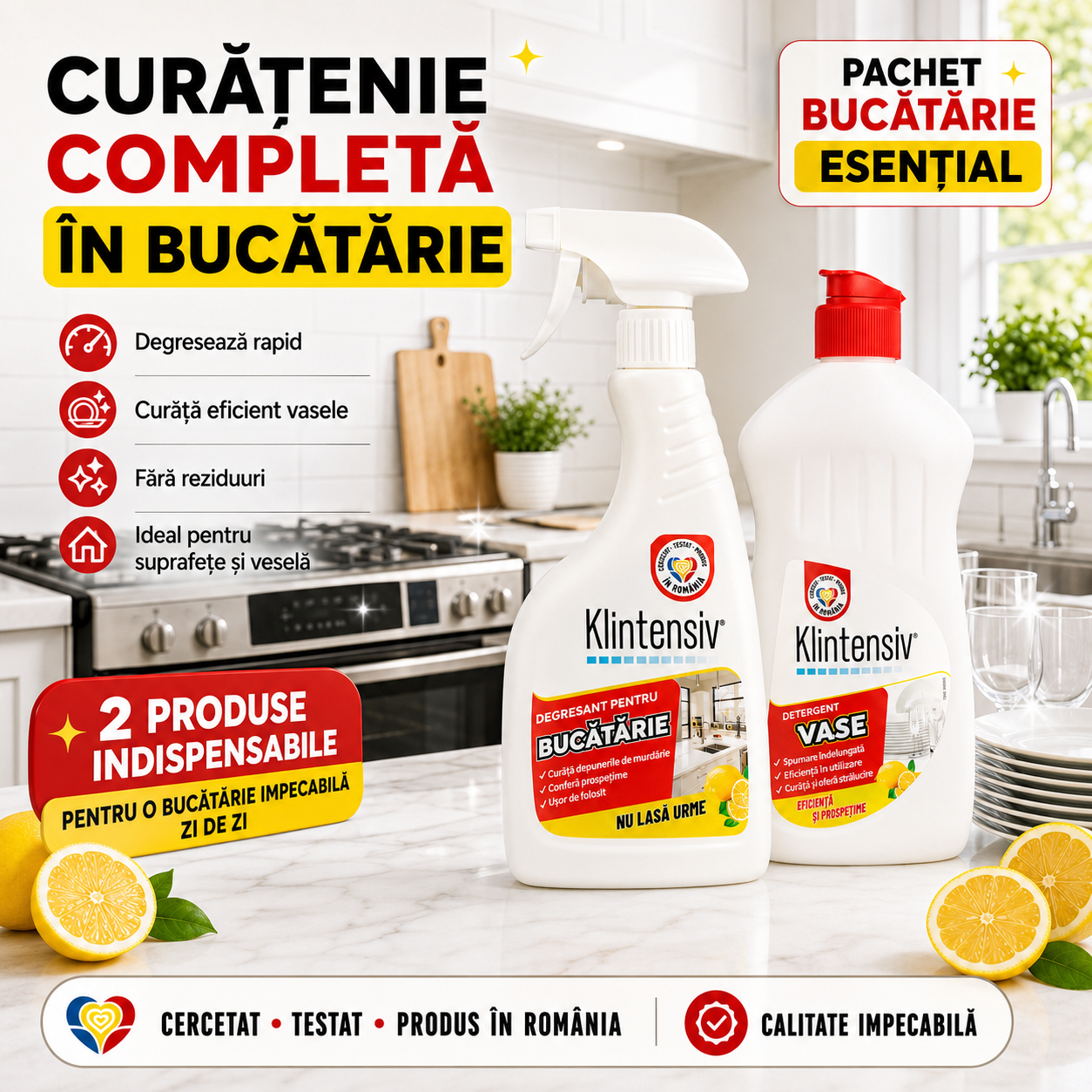 Pachet curatenie bucatarie Klintensiv pentru uz casnic si profesional