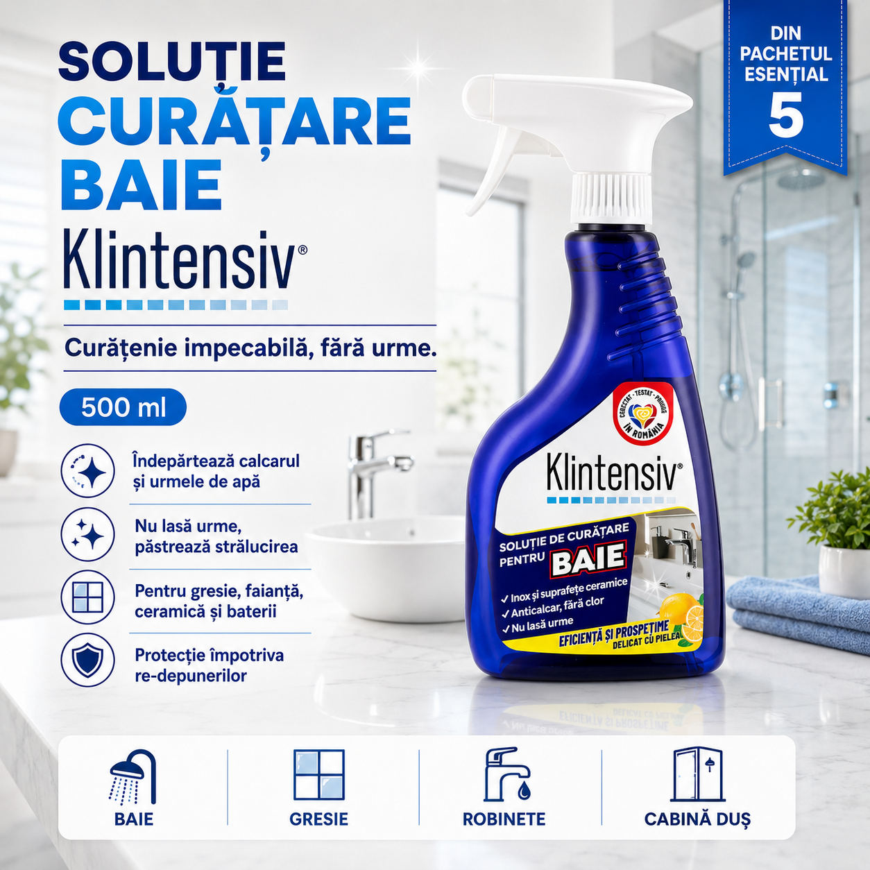 Solutie Curatare Pardoseli Klintensiv 1 L concentrata si parfumata