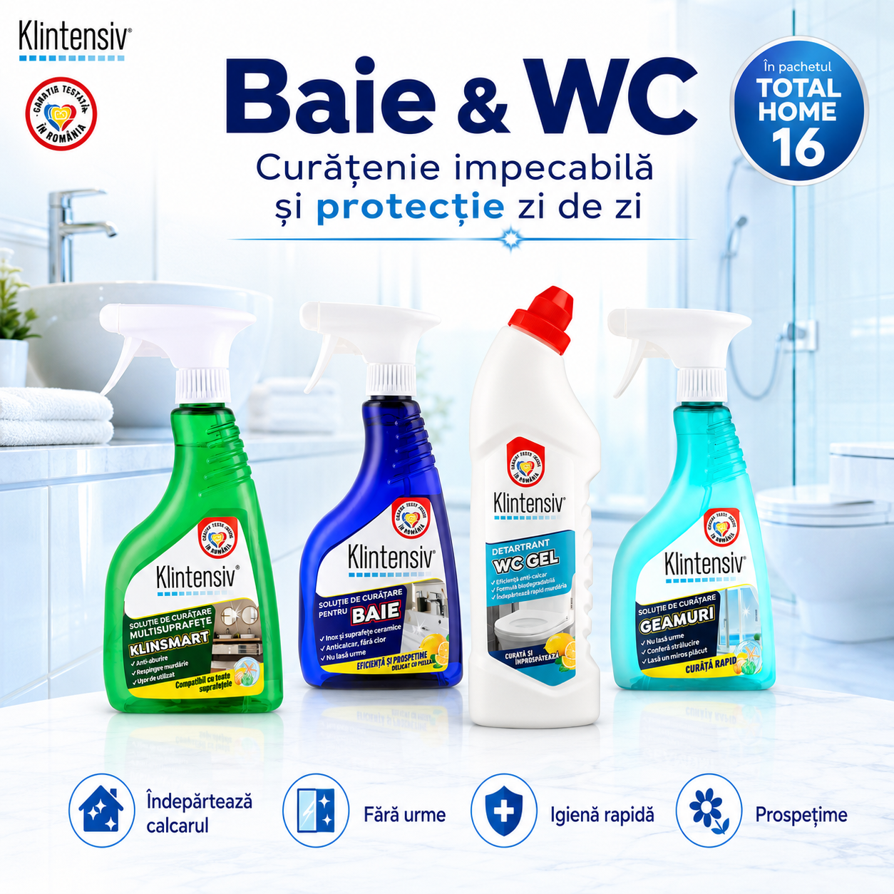 Produse Klintensiv pentru baie WC pardoseli si parchet