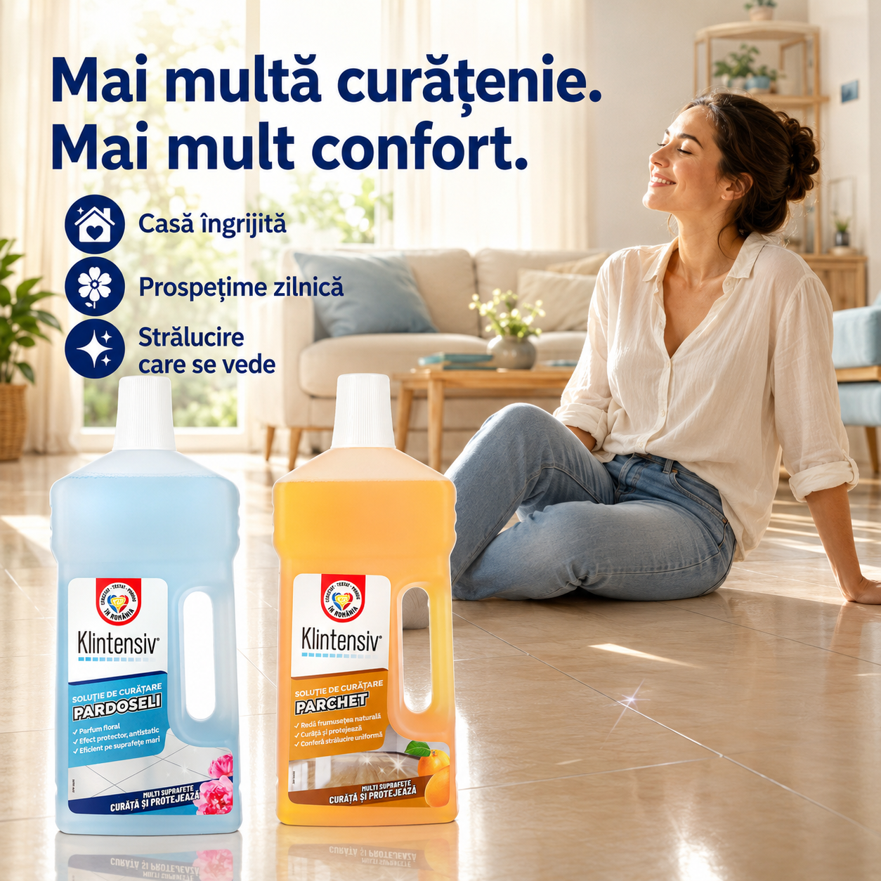 Solutie parfumata pentru curatarea pardoselilor fara clatire