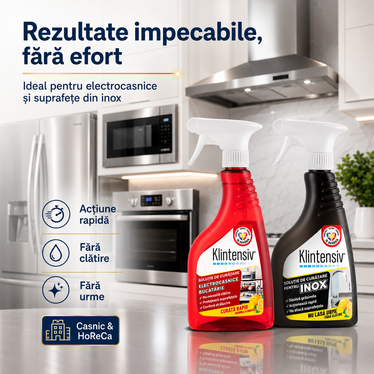 Curatare inox fara clatire si fara urme Klintensiv