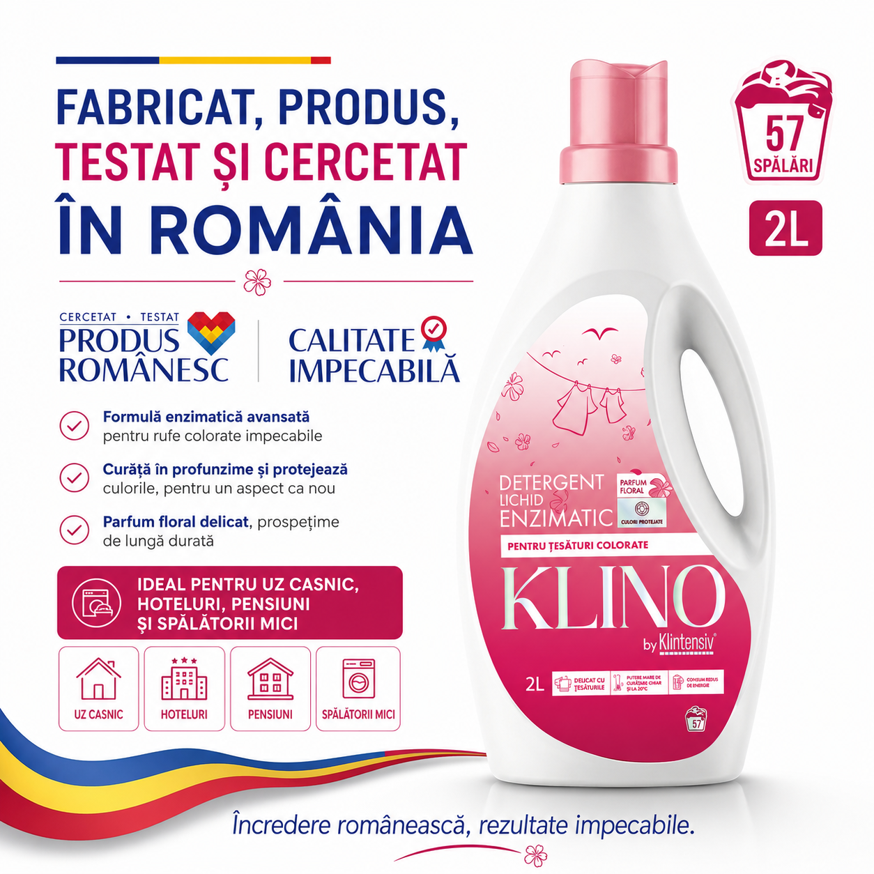 Detergent KLINO Klintensiv cercetat testat si fabricat in Romania