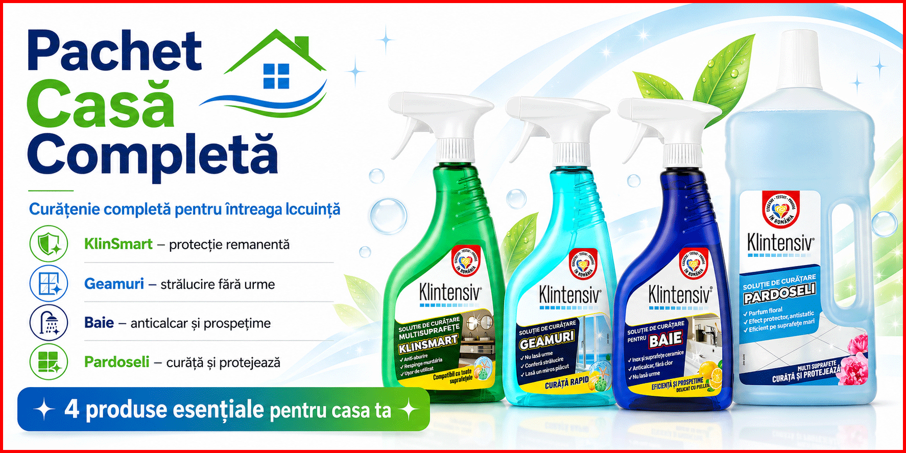 Pachet Casa Completa KlinSmart Klintensiv cu 4 produse