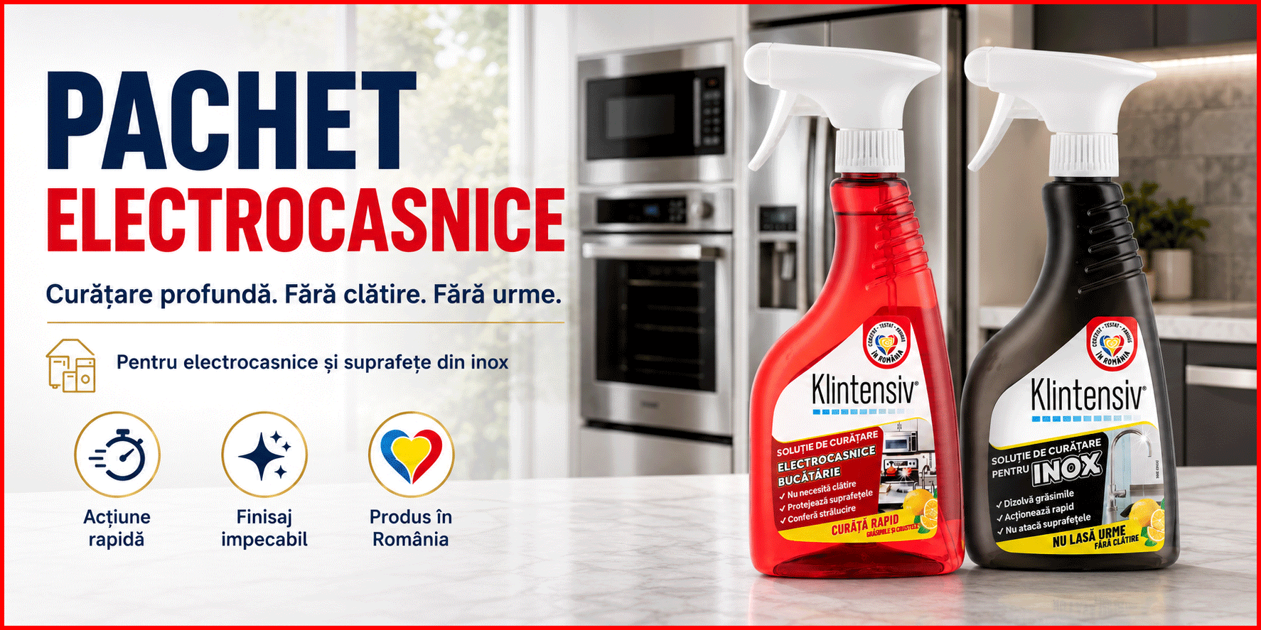 Pachet solutii curatenie electrocasnice si inox Klintensiv