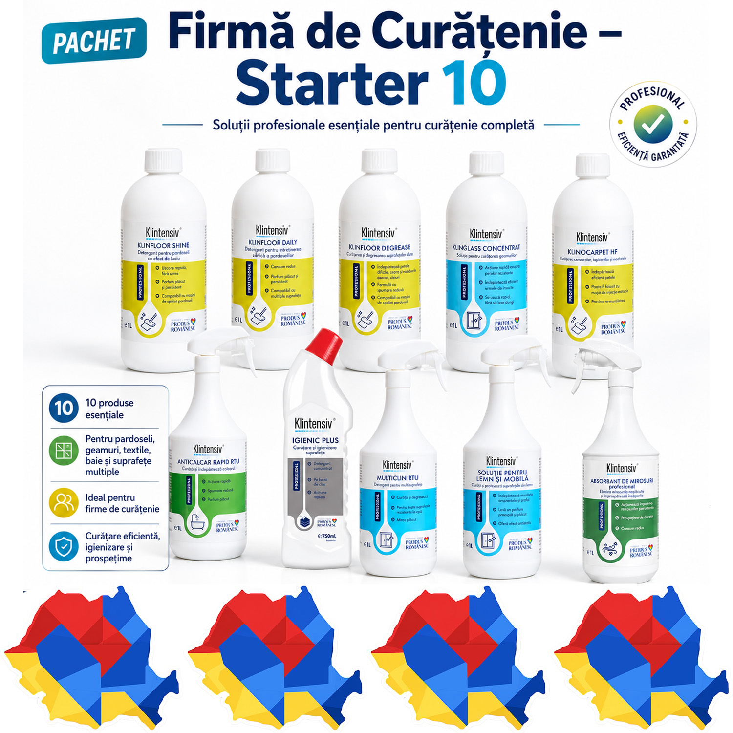 Pachet complet Klintensiv Professional Starter 10 pentru firme de curatenie