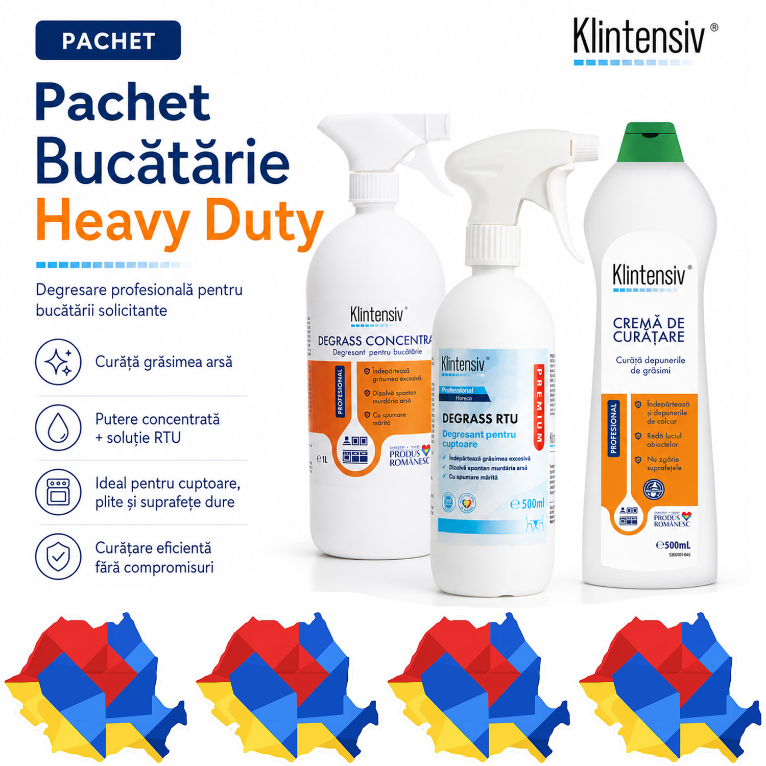 Pachet profesional Heavy Duty Klintensiv pentru curatarea bucatariei, 3 L