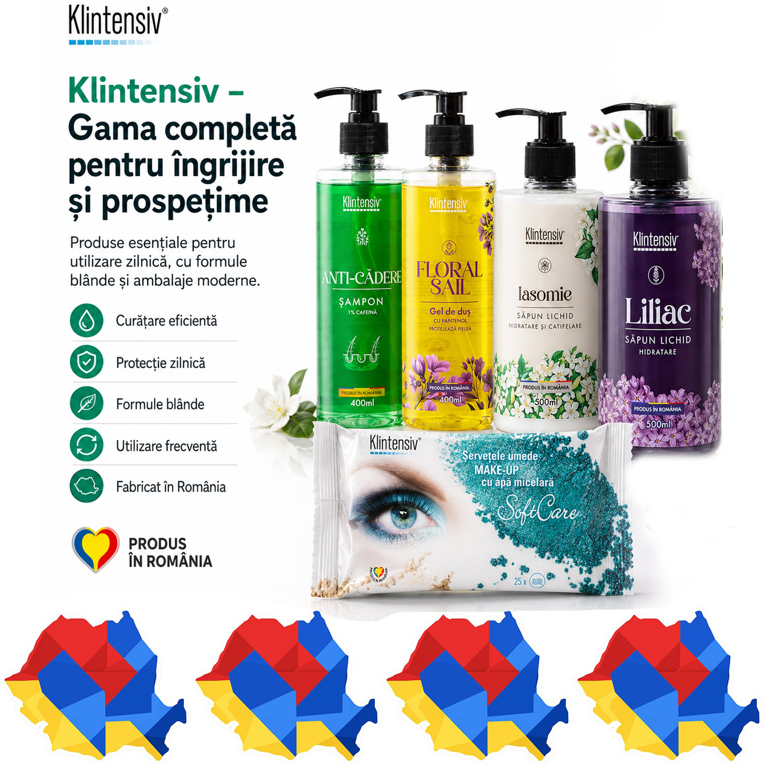 Set Klintensiv cu 5 produse pentru maini corp par si demachiere