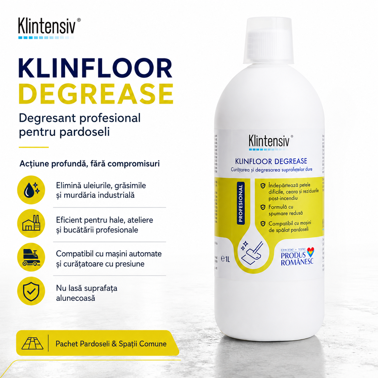 Klintensiv Professional KLINFLOOR DEGREASE degresant pentru pardoseli industriale